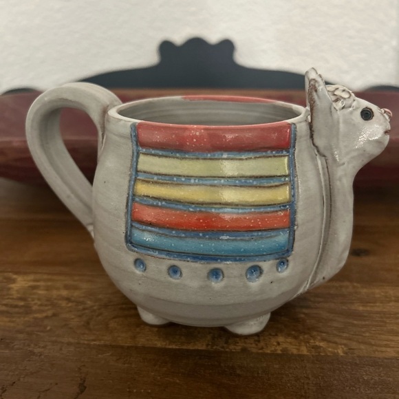 MudWorks Dolly the Llama Handmade Pottery Mug - Picture 1 of 6